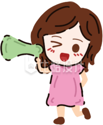 可爱女孩手持喇叭宣传图