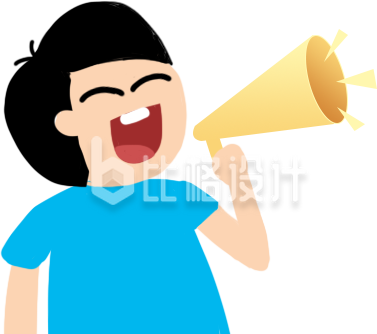 手持喇叭的卡通人物形象宣传物料图 手持喇叭的卡通人物形象宣传物料图