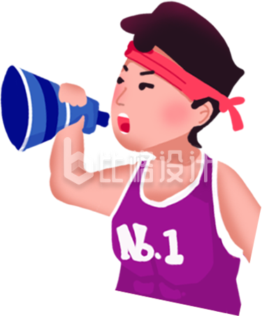 运动人物手持喇叭助威的运动会宣传图