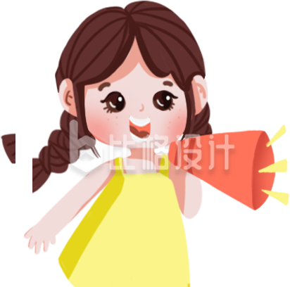 可爱女孩手持喇叭宣传物料助力活动开展 可爱女孩手持喇叭宣传物料助力活动开展