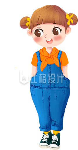 可爱卡通女孩形象，适合儿童节宣传物料
