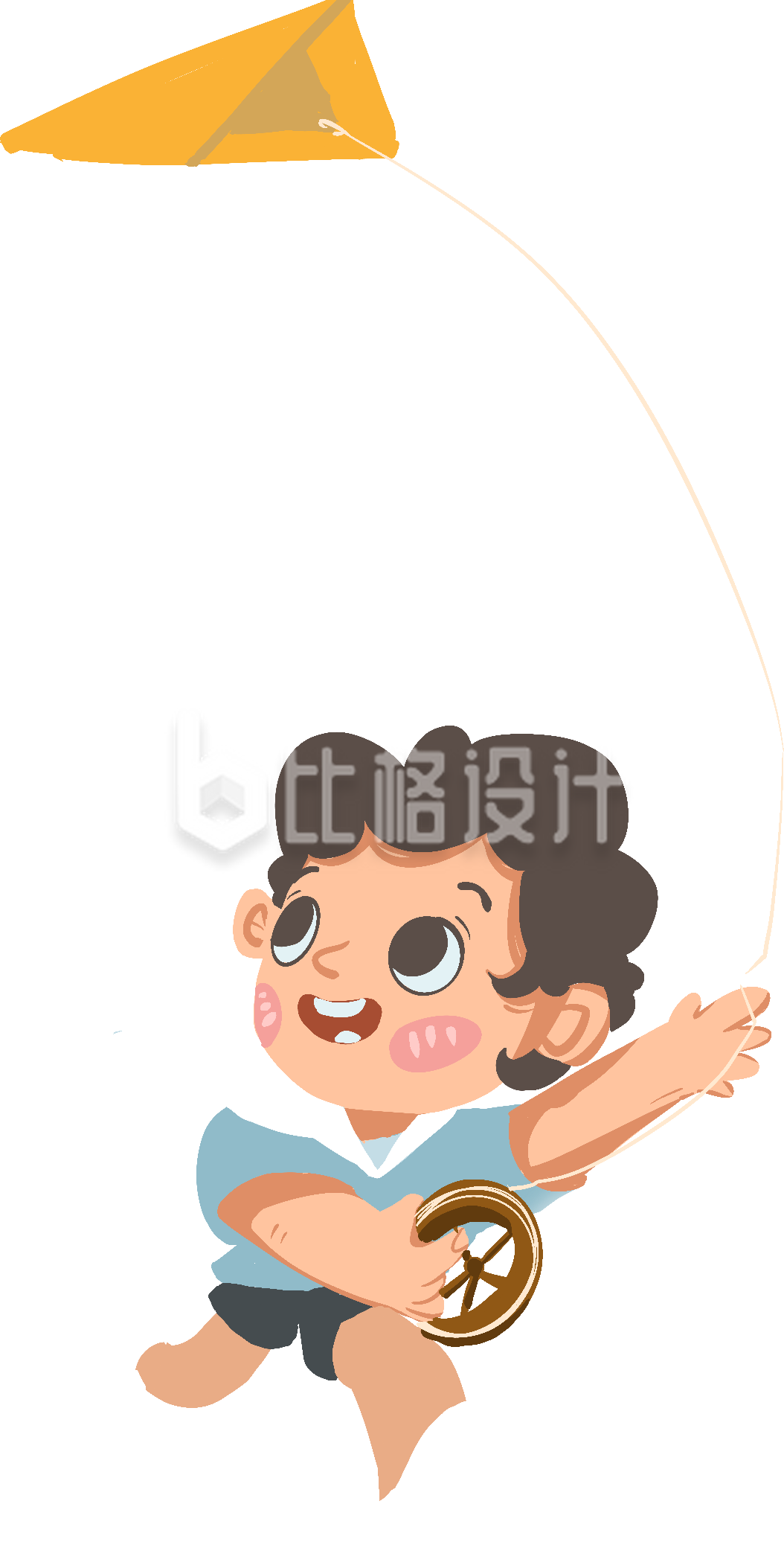放风筝的小男孩