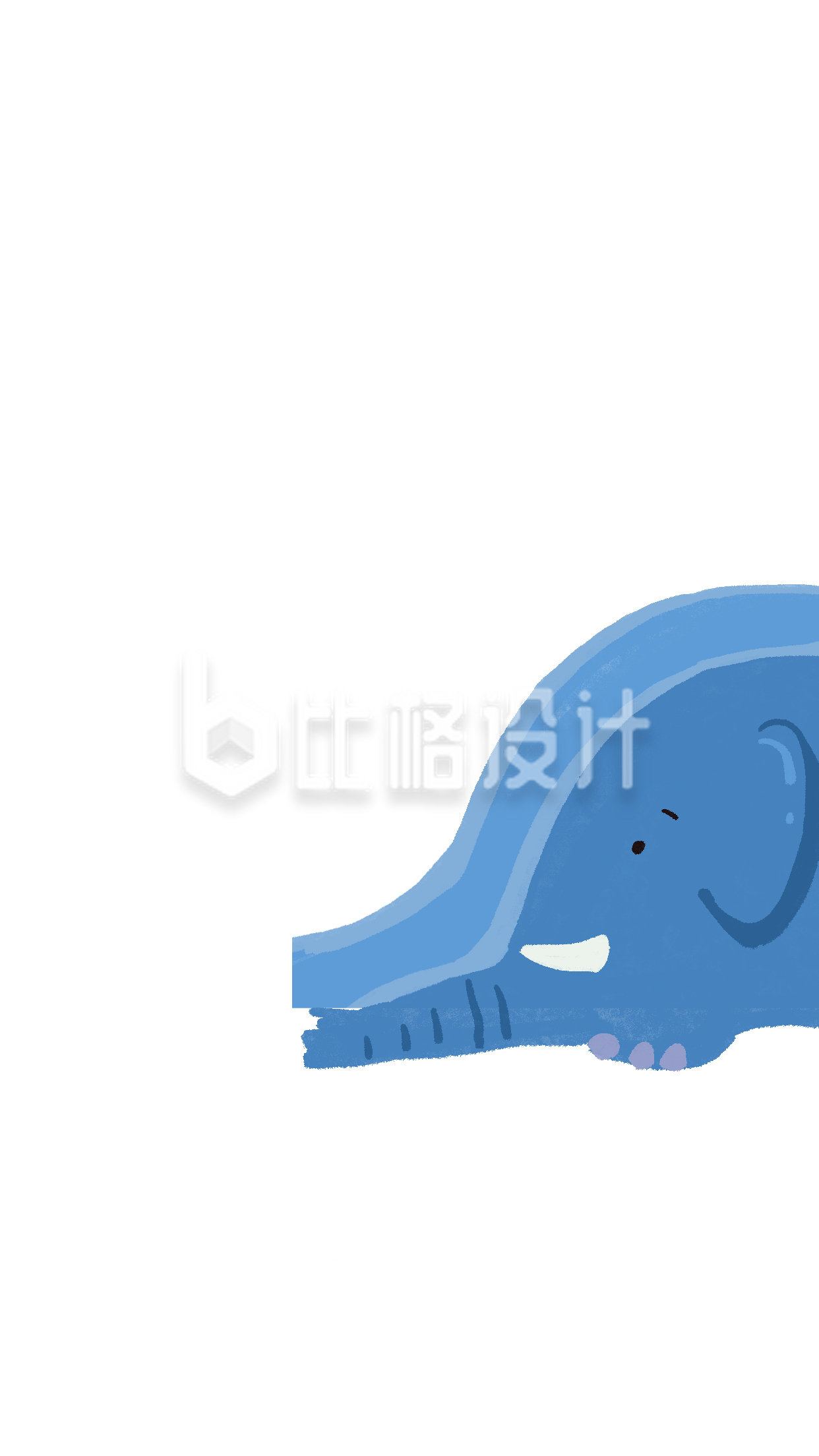 手绘卡通可爱大象插画