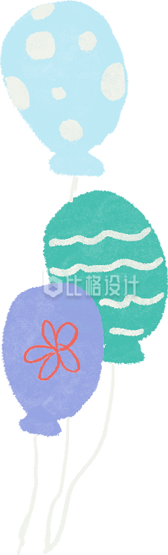 手绘卡通可爱气球插画