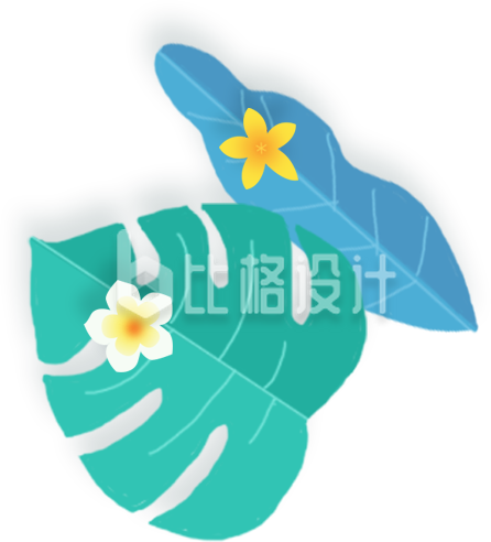手绘插画装饰植物