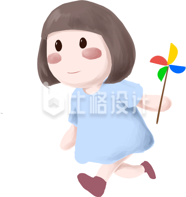 拿风车的女孩