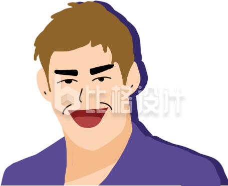手绘笑容男人插画