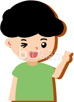 手绘卡通可爱男孩插画