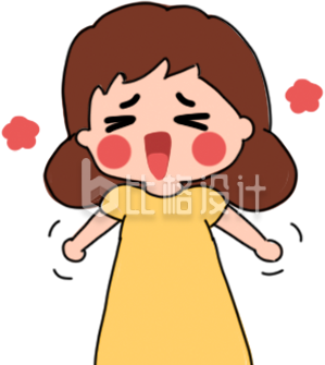 手绘开心的小女孩