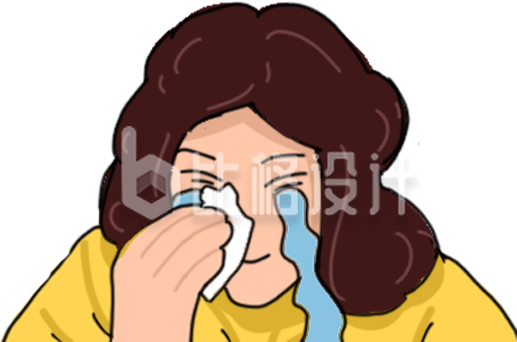 手绘哭泣流泪人物