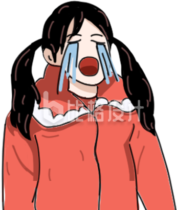 手绘哭泣伤心人物