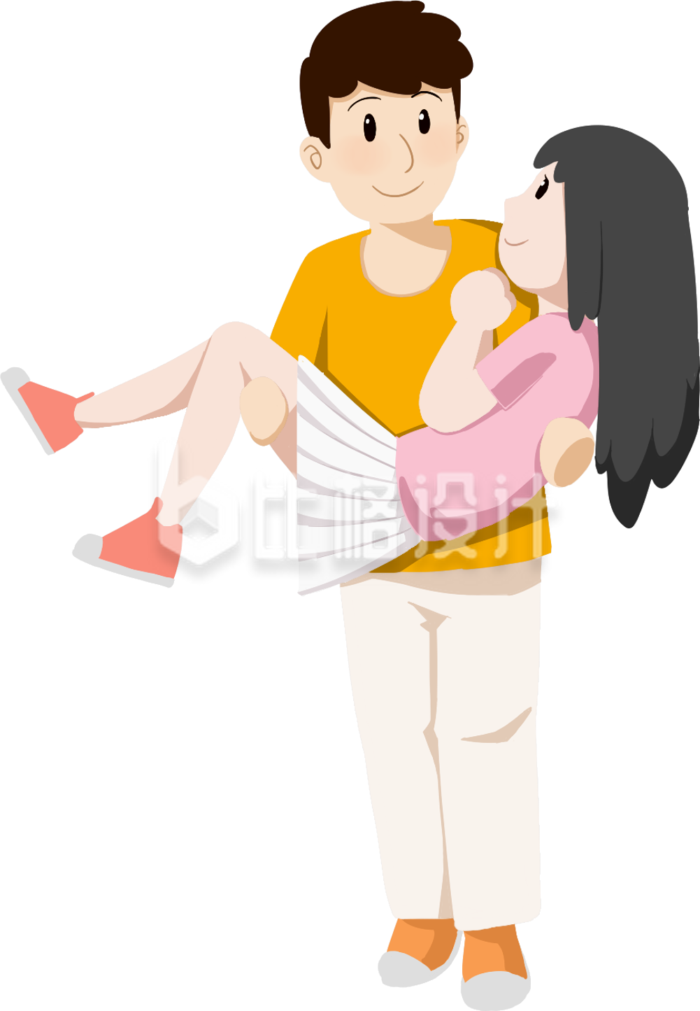 手绘公主抱情侣
