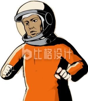 手绘宇航员太空人