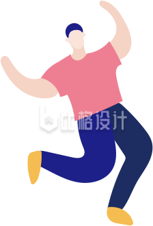 扁平跳舞动作男生人物