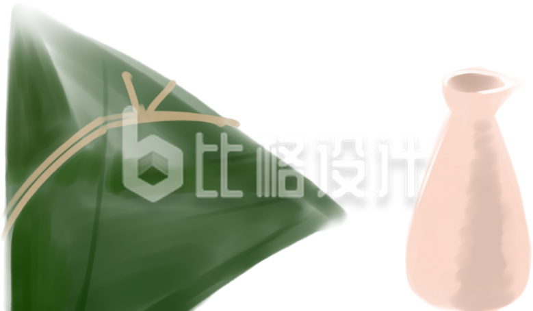 手绘怀旧复古粽子酒瓶