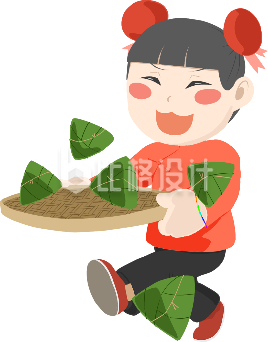 端着粽子的女生