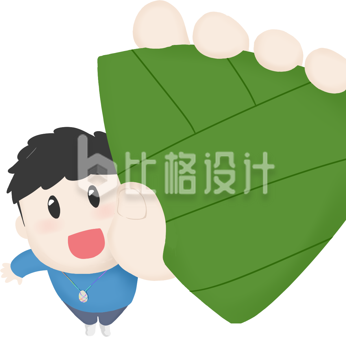 拿粽子的男生