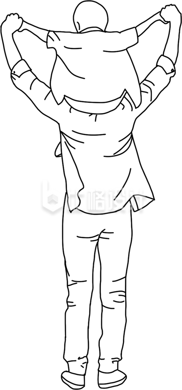 简约线条父子