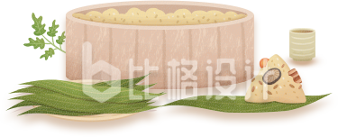 手绘插画粽子