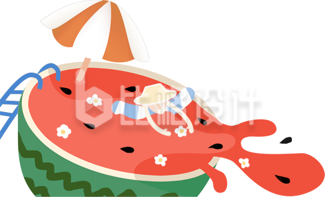 手绘卡通可爱西瓜