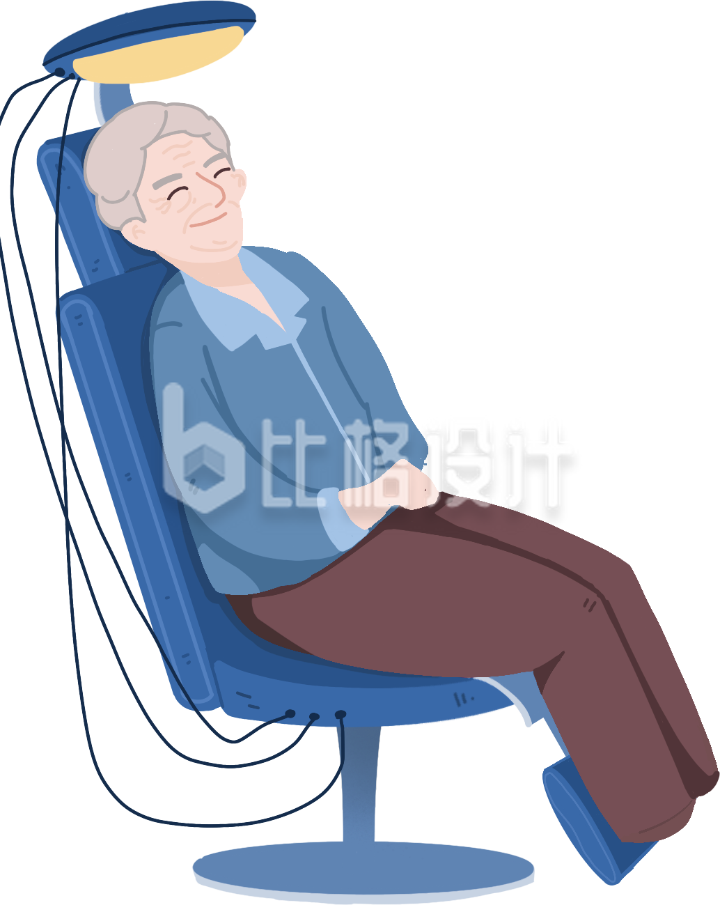 手绘卡通人物老奶奶