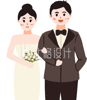 手绘新郎新娘