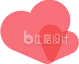红色折纸风双爱心