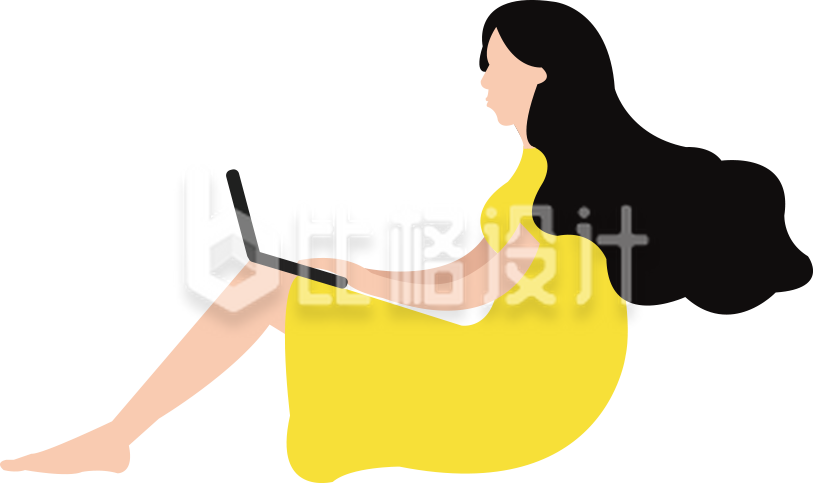 拿电脑女孩