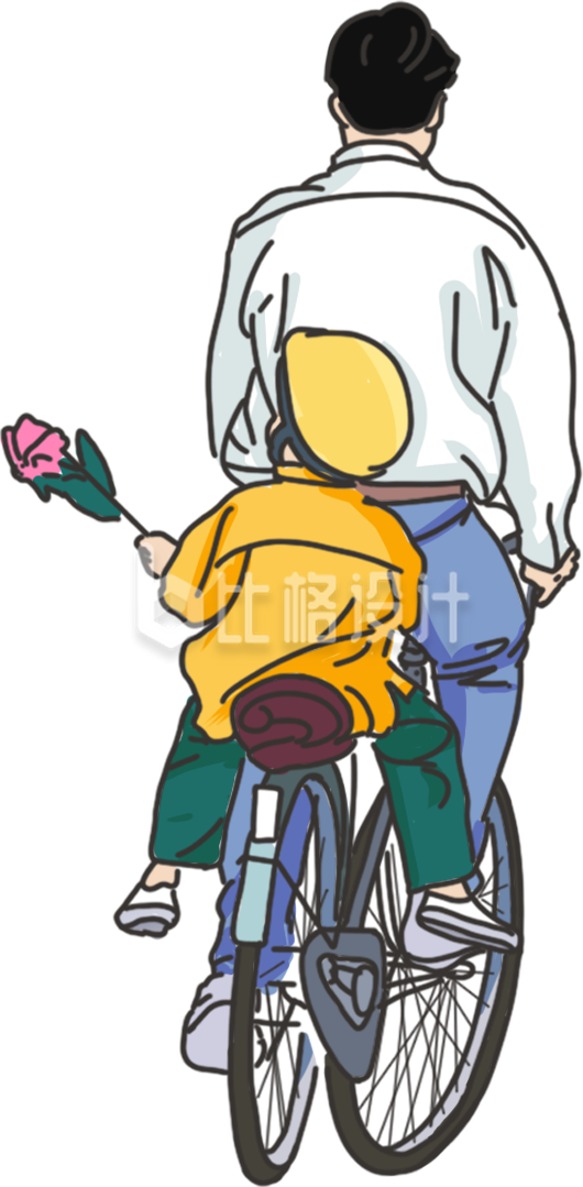 手绘卡通漫画父子插画