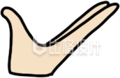 手绘卡通打开手势Emoji表情
