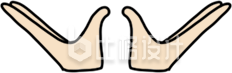 手绘卡通打开手势Emoji表情 手绘卡通打开手势Emoji表情