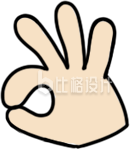 手绘卡通ok手势Emoji表情 手绘卡通ok手势Emoji表情
