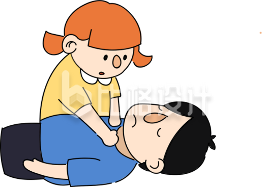 手绘急救人工呼吸人物