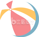 手绘卡通彩色皮球