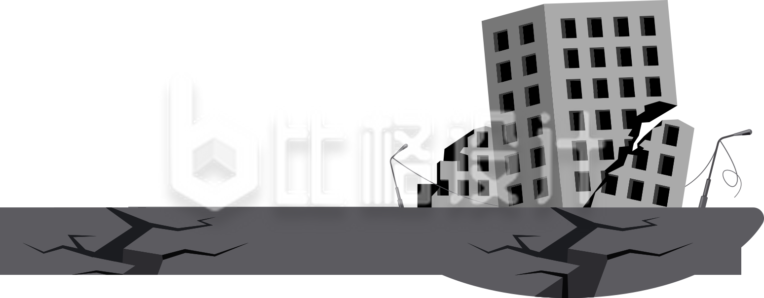 自然灾害地震卡通插画