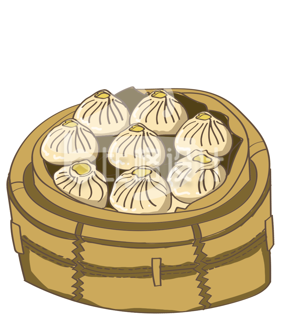 手绘卡通小笼包插画