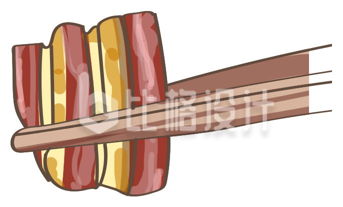 手绘卡通插画红烧肉