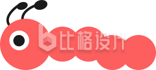 卡通红色毛毛虫