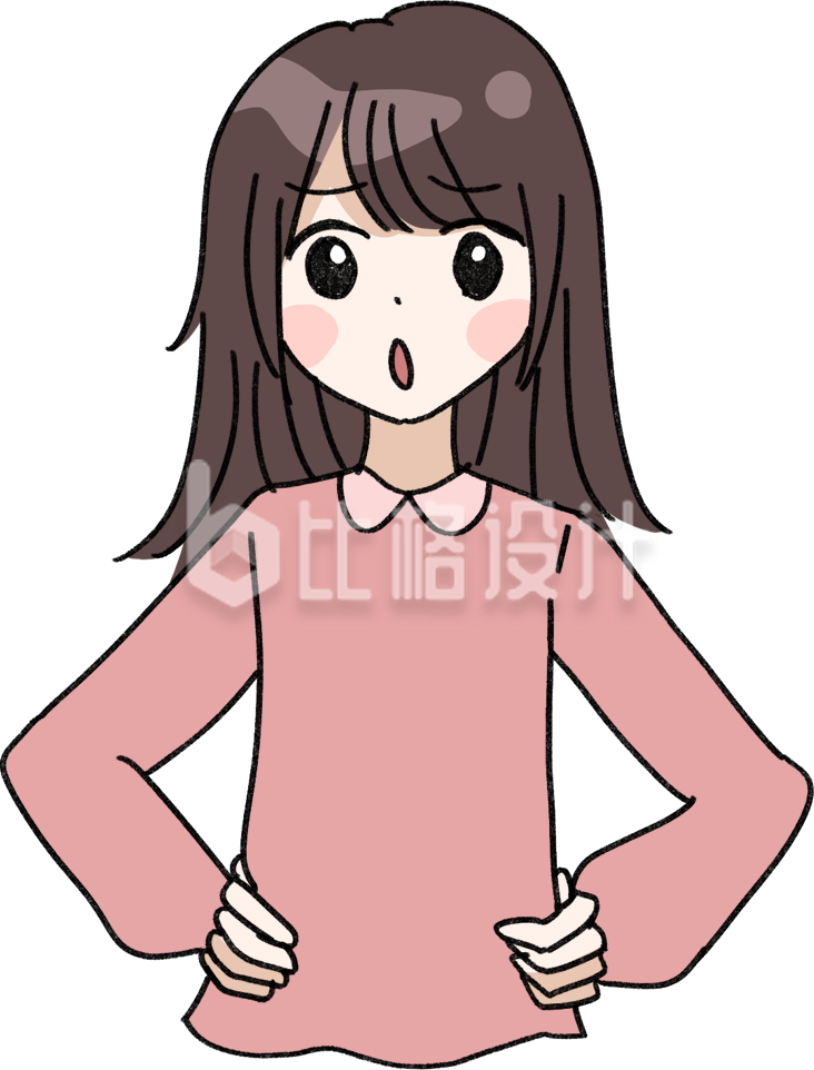 手绘卡通漫画少女插画