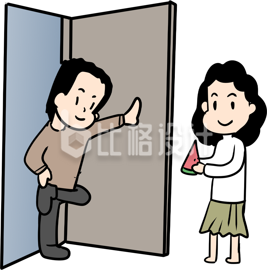 简约卡通人物插画