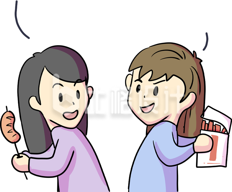 拿美食的女生