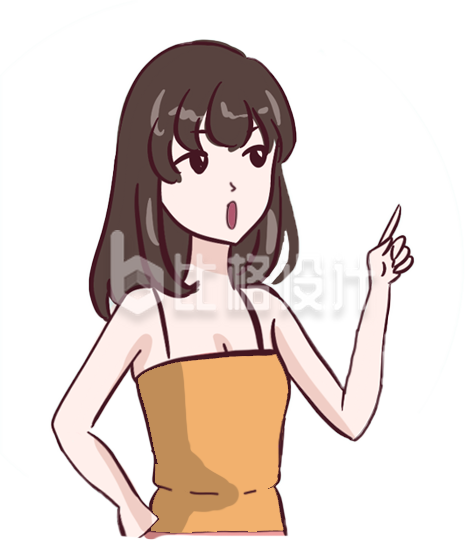 时尚吊带装女孩插画 适合多种宣传物料 时尚吊带装女孩插画 适合多种宣传物料