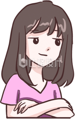 粉色上衣卡通女孩形象,可爱风宣传物料 粉色上衣卡通女孩形象,可爱风宣传物料