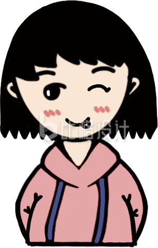 可爱卡通女孩形象，适合做趣味表情宣传物料