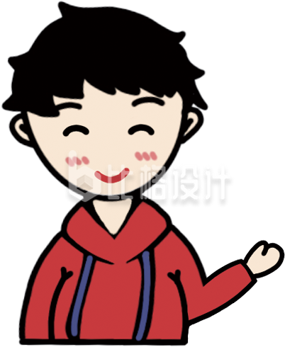 可爱红衣人物形象的趣味宣传物料