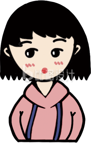 可爱卡通女孩形象 适合多种宣传物料