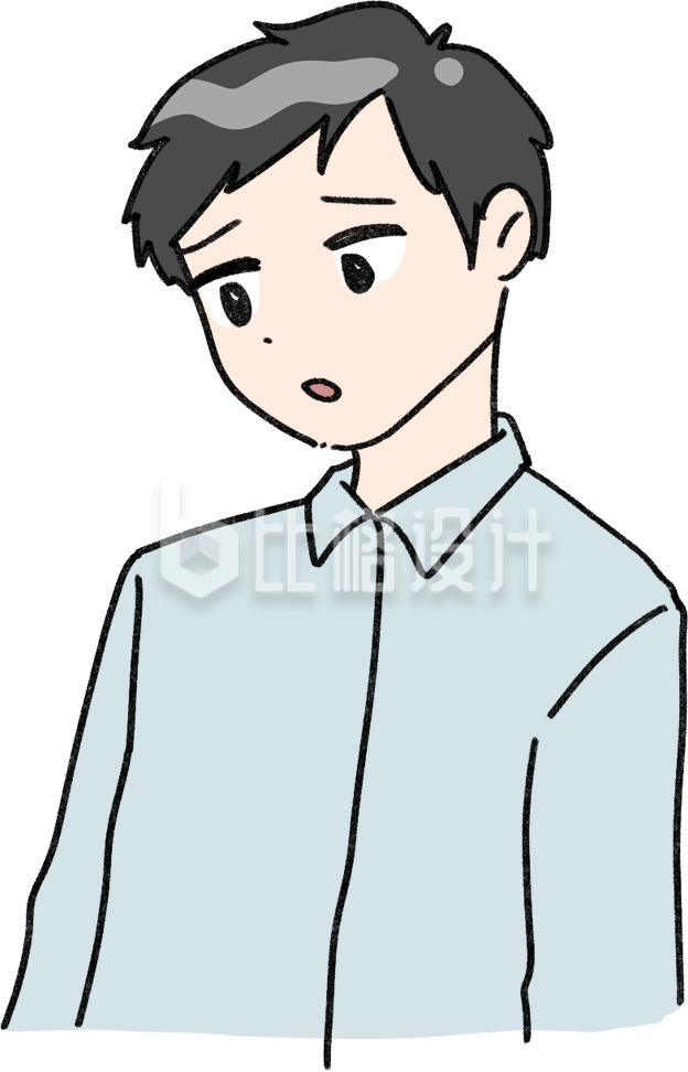 穿着衬衫的商务人士卡通形象宣传图
