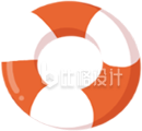 橙色游泳圈卡通形象，水上运动好帮手