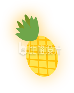 可爱菠萝插画 水果类宣传物料的绝佳选择 可爱菠萝插画 水果类宣传物料的绝佳选择