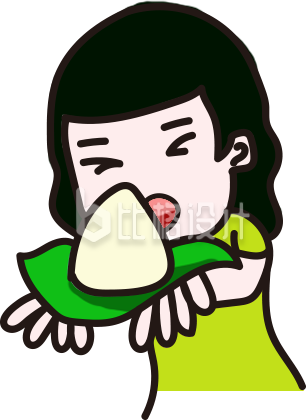 可爱女孩手拿粽子形象 端午宣传卡通图 可爱女孩手拿粽子形象 端午宣传卡通图